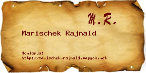 Marischek Rajnald névjegykártya